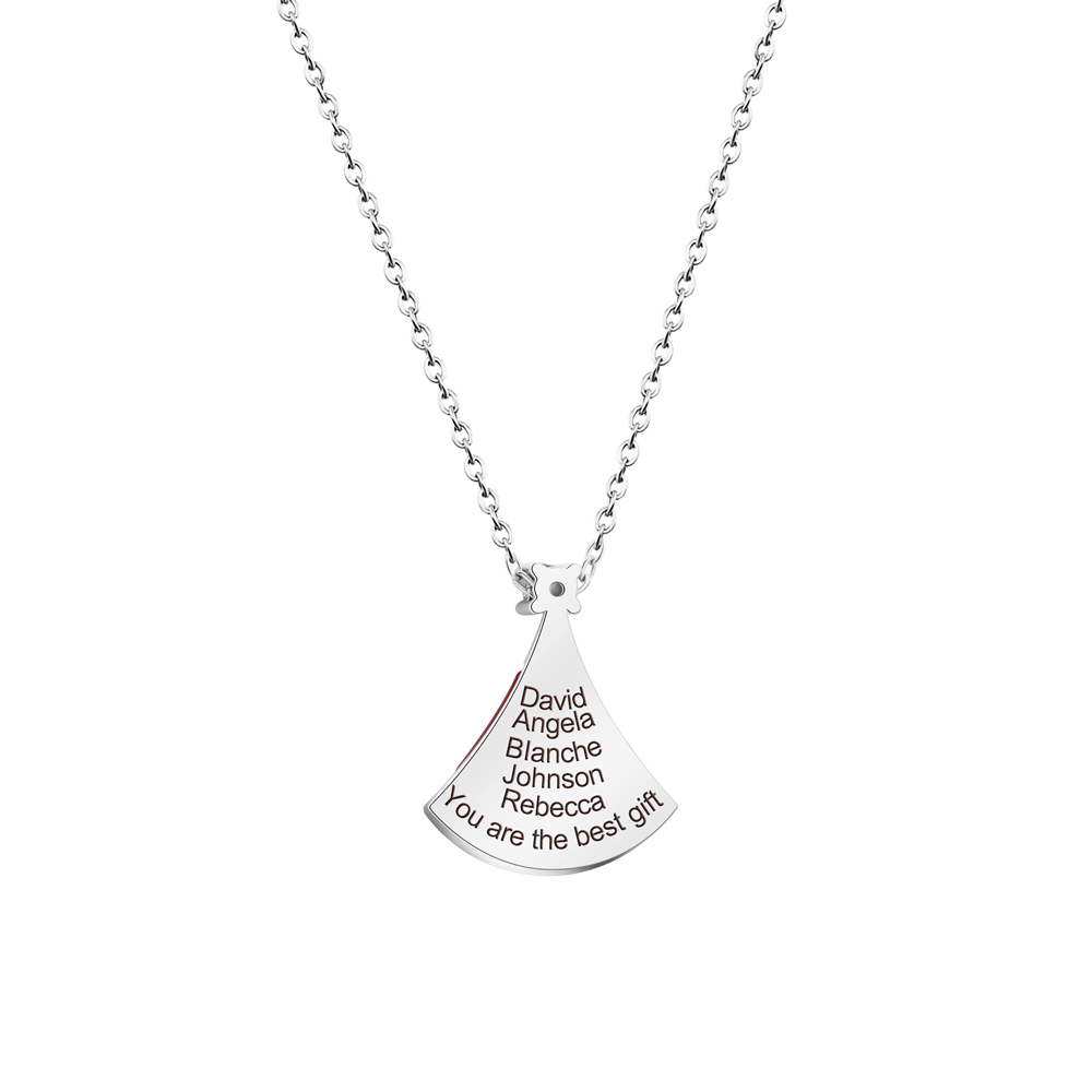 Santa Hat Custom Name Birthstone Necklace