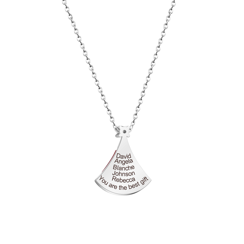 Santa Hat Custom Name Birthstone Necklace