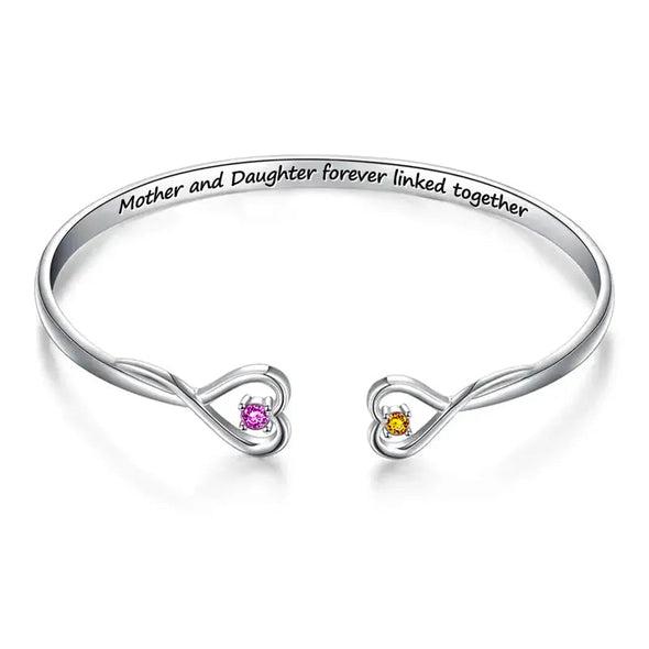 Mother & Daughter Forever Linked Together Custom Bracelet