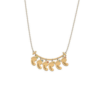 Mother's Day Gift Smile Bar Pendant With Baby Feet