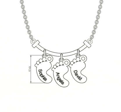 Mother's Day Gift Smile Bar Pendant With Baby Feet