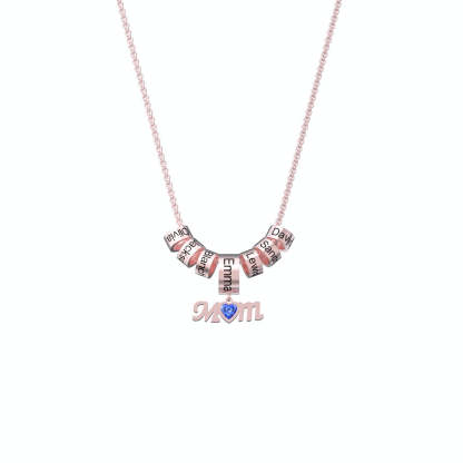 Personalized Mom Birthstone Necklace With Custom Beads