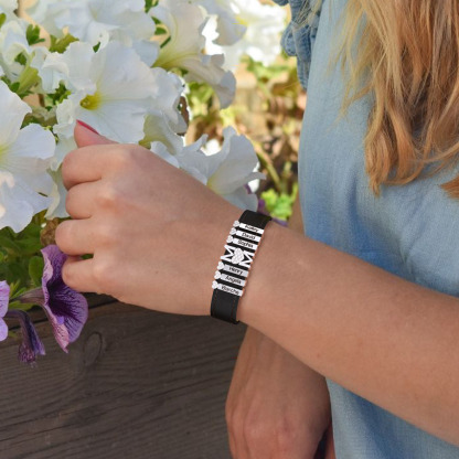 Mother's Day Gift Personalized Leather Bracelet With Diamond Charms