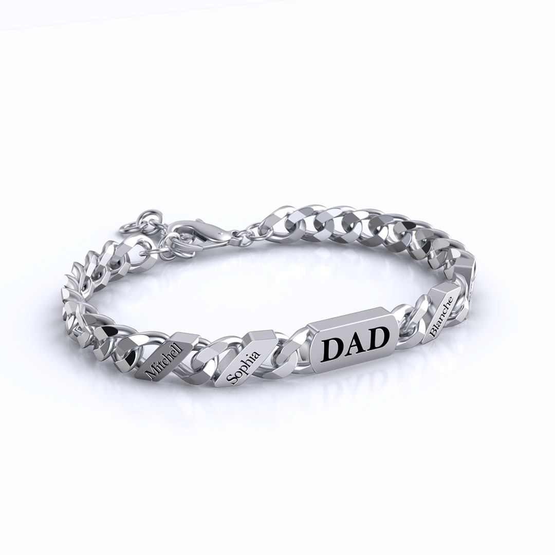 Mother's Day Gift DAD and MOM Cuban Link Bracelet