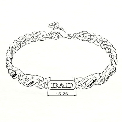 Mother's Day Gift DAD and MOM Cuban Link Bracelet