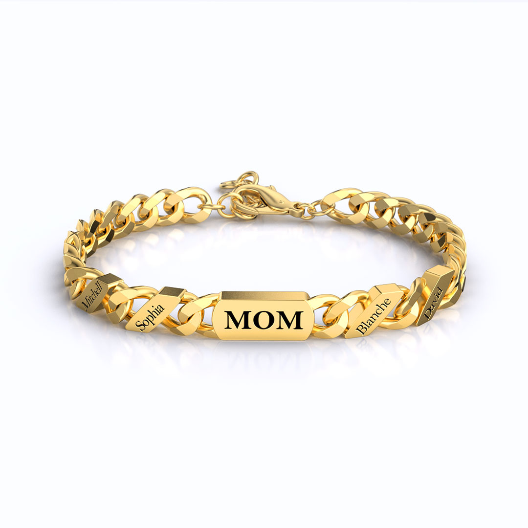 Mother's Day Gift Cuban Link MOM Bracelet