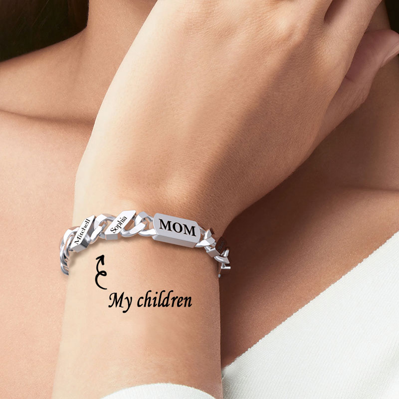 Mother's Day Gift Cuban Link MOM Bracelet