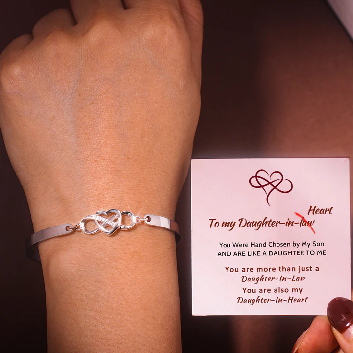To My Daughter Always Keep Me In Your Heart Infinite Love Bangle Bracelet