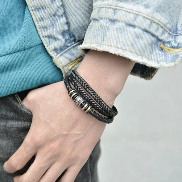 "You Are My Soulmate" To My Husband Braided Leather Bracelet