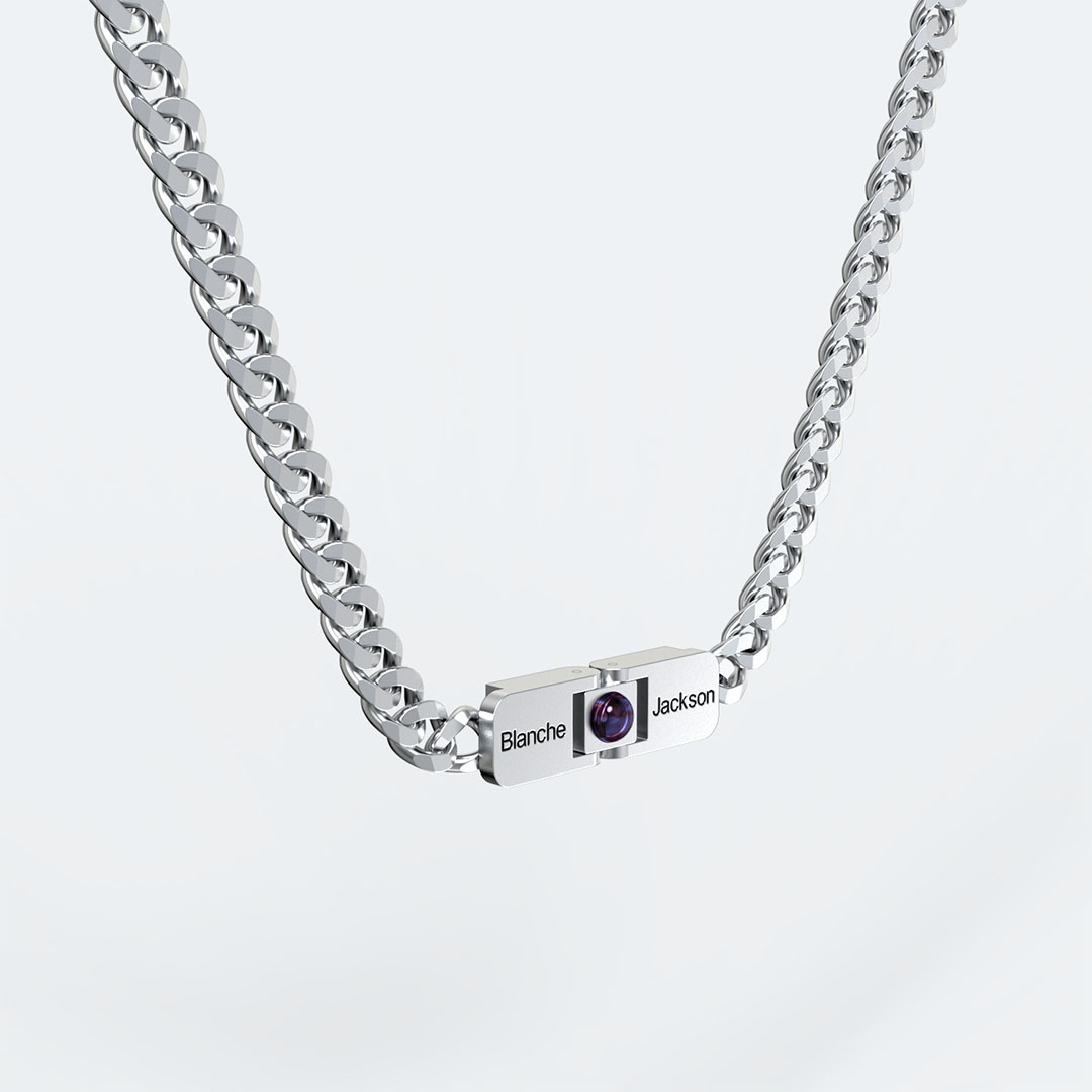 Personalized Couple Folding Projection Necklace