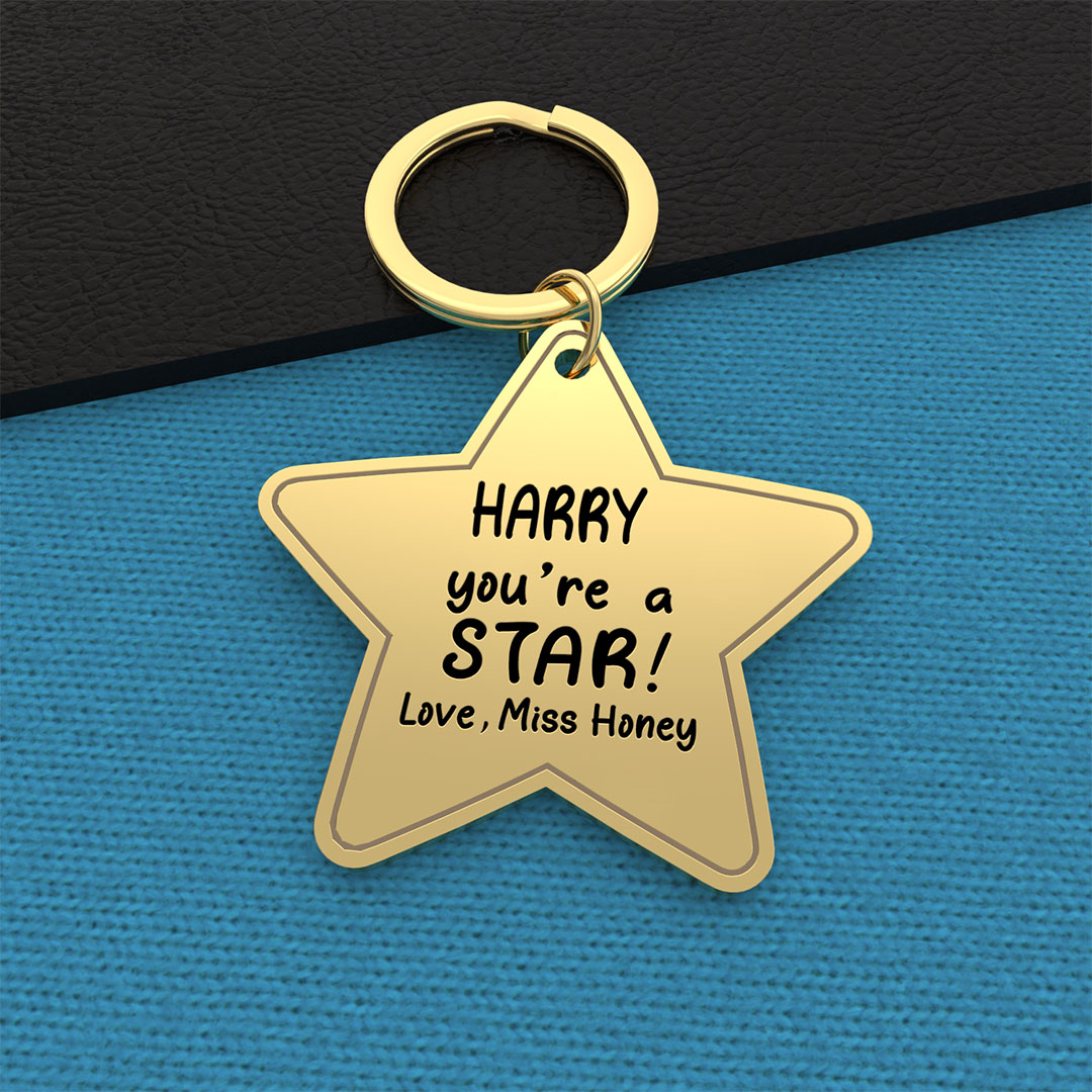 Graduation season gift five-pointed star pendant keychain
