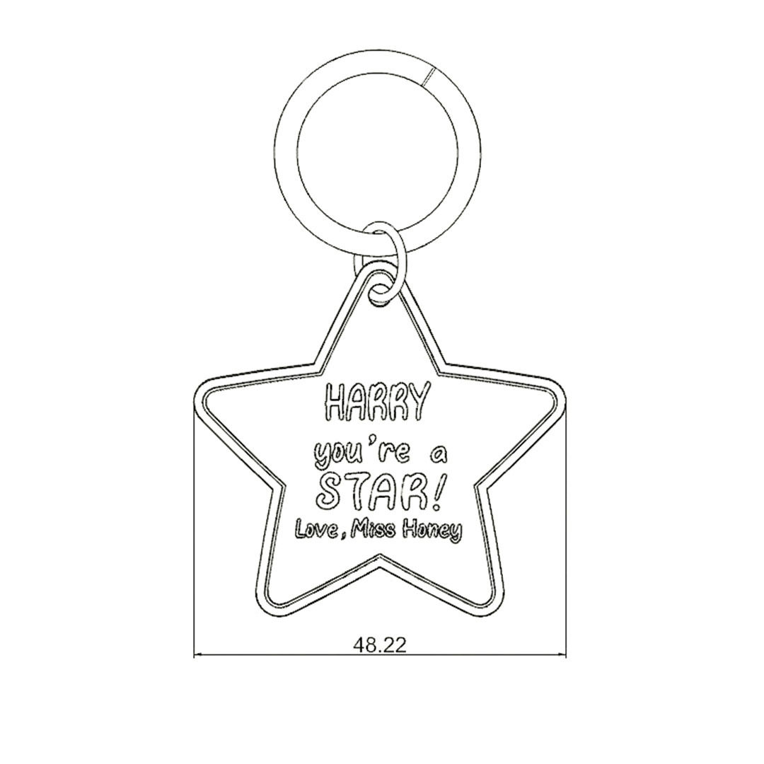 Graduation season gift five-pointed star pendant keychain
