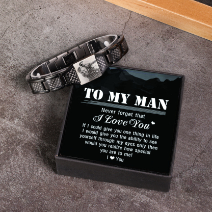 Custom Men Magnetic Bracelet Personalized Photo Bracelet for Him