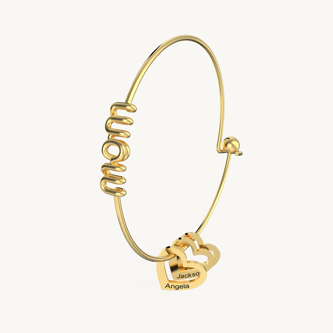 MOM Heart Bracelet Customized 1-8 Names