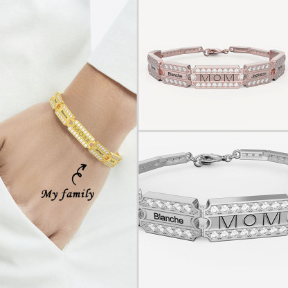 Mother's Day Gift Customize Family Members' Names Bracelet