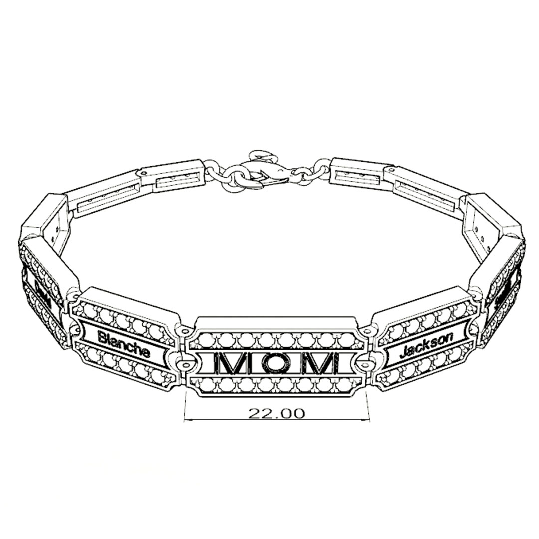 Mother's Day Gift Customize Family Members' Names Bracelet