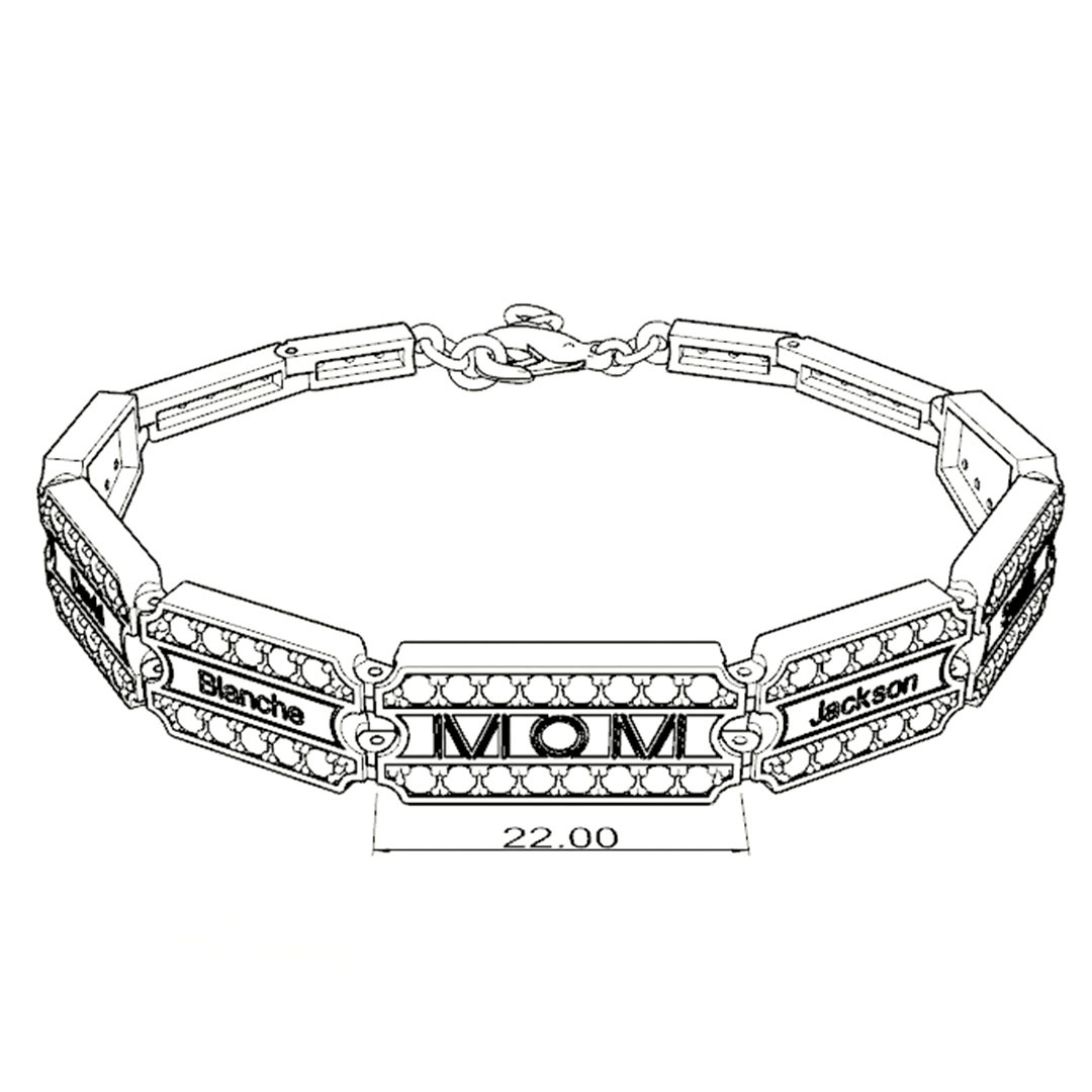 Mother's Day Gift Customize Family Members' Names Bracelet