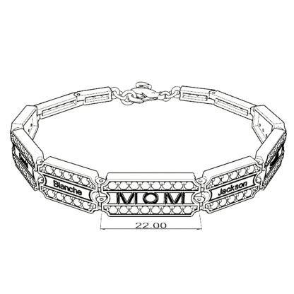 Mother's Day Gift Customize Family Members' Names Bracelet