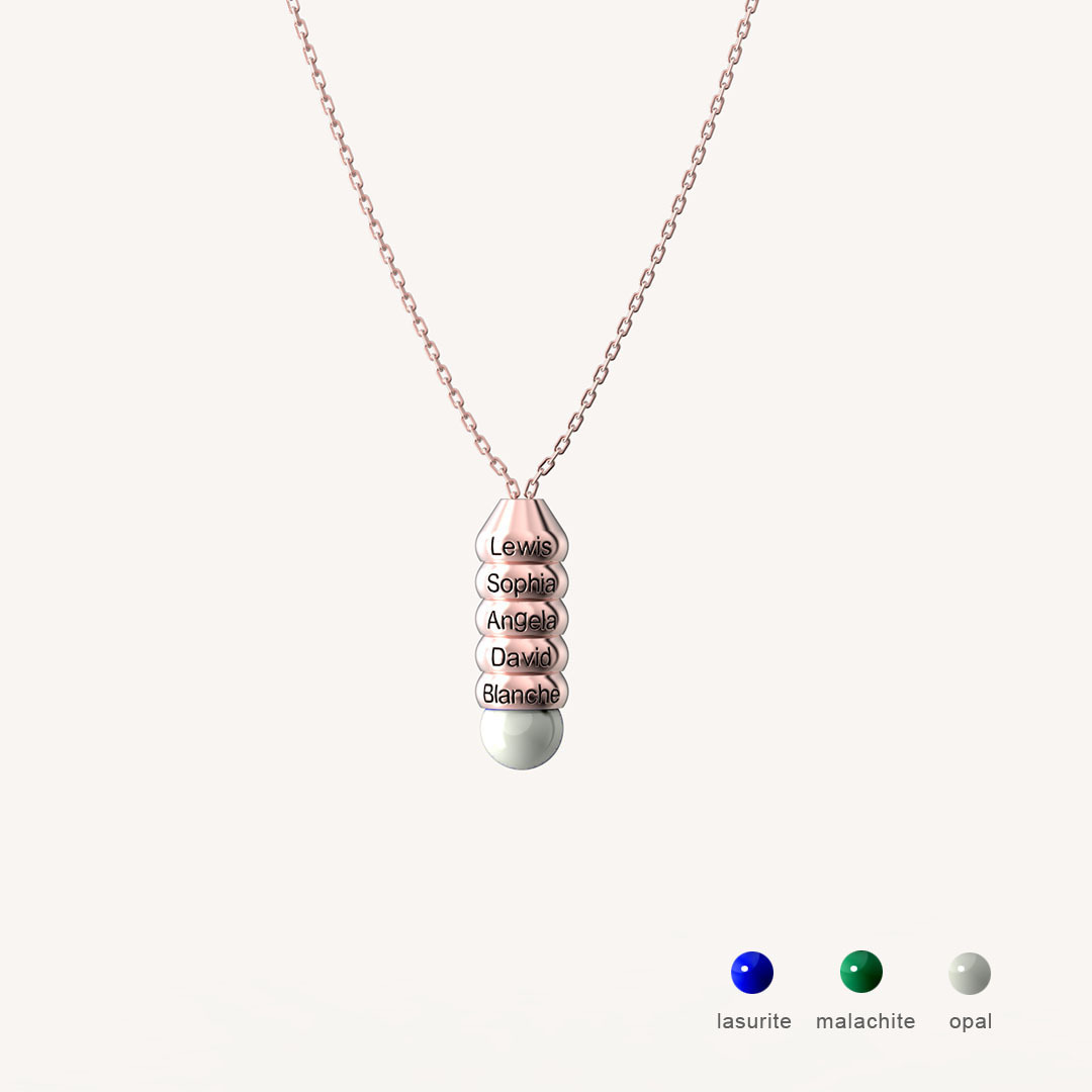 "Caterpillar" Energy Stone Conical Bead Necklace
