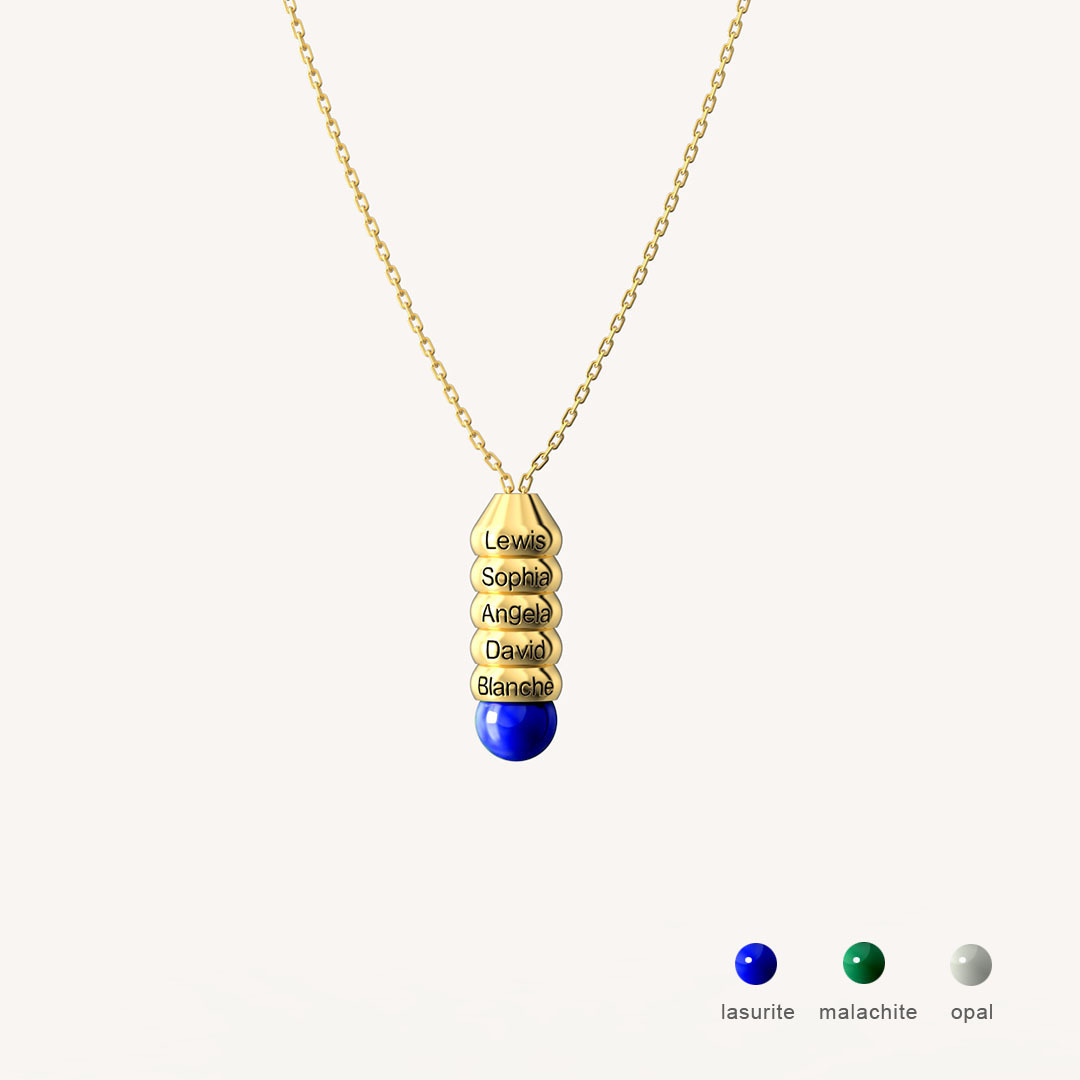 "Caterpillar" Energy Stone Conical Bead Necklace