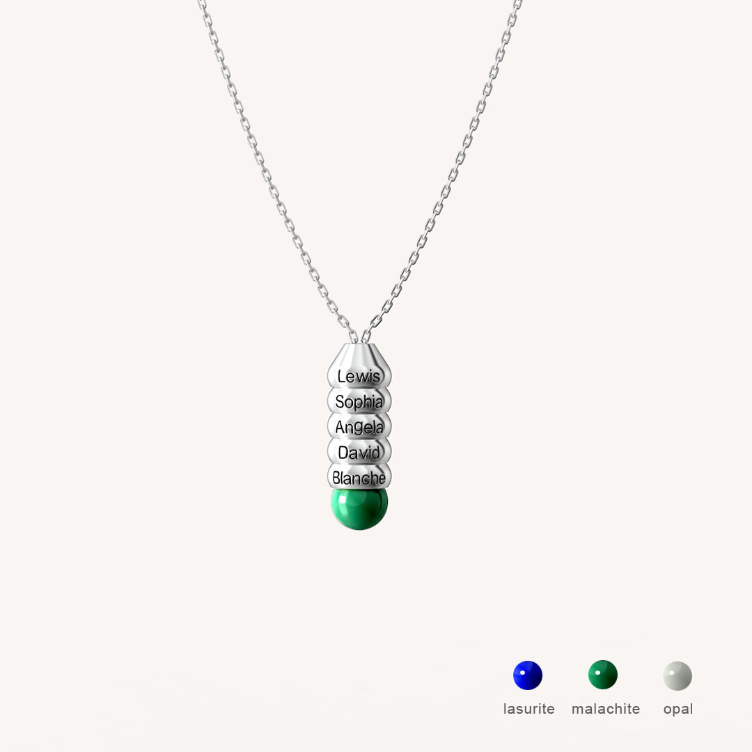 "Caterpillar" Energy Stone Conical Bead Necklace