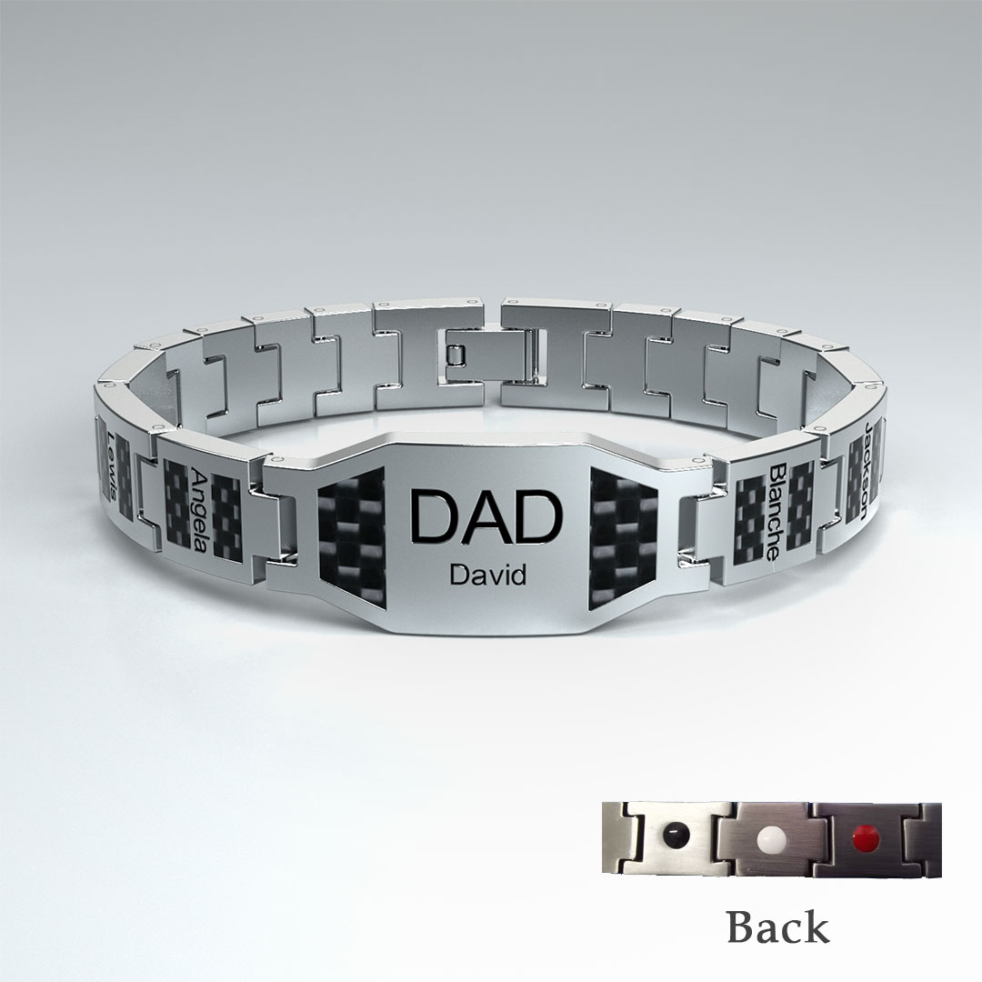 Father's Day Gift Men's Bracelet wtih Family Member's Name