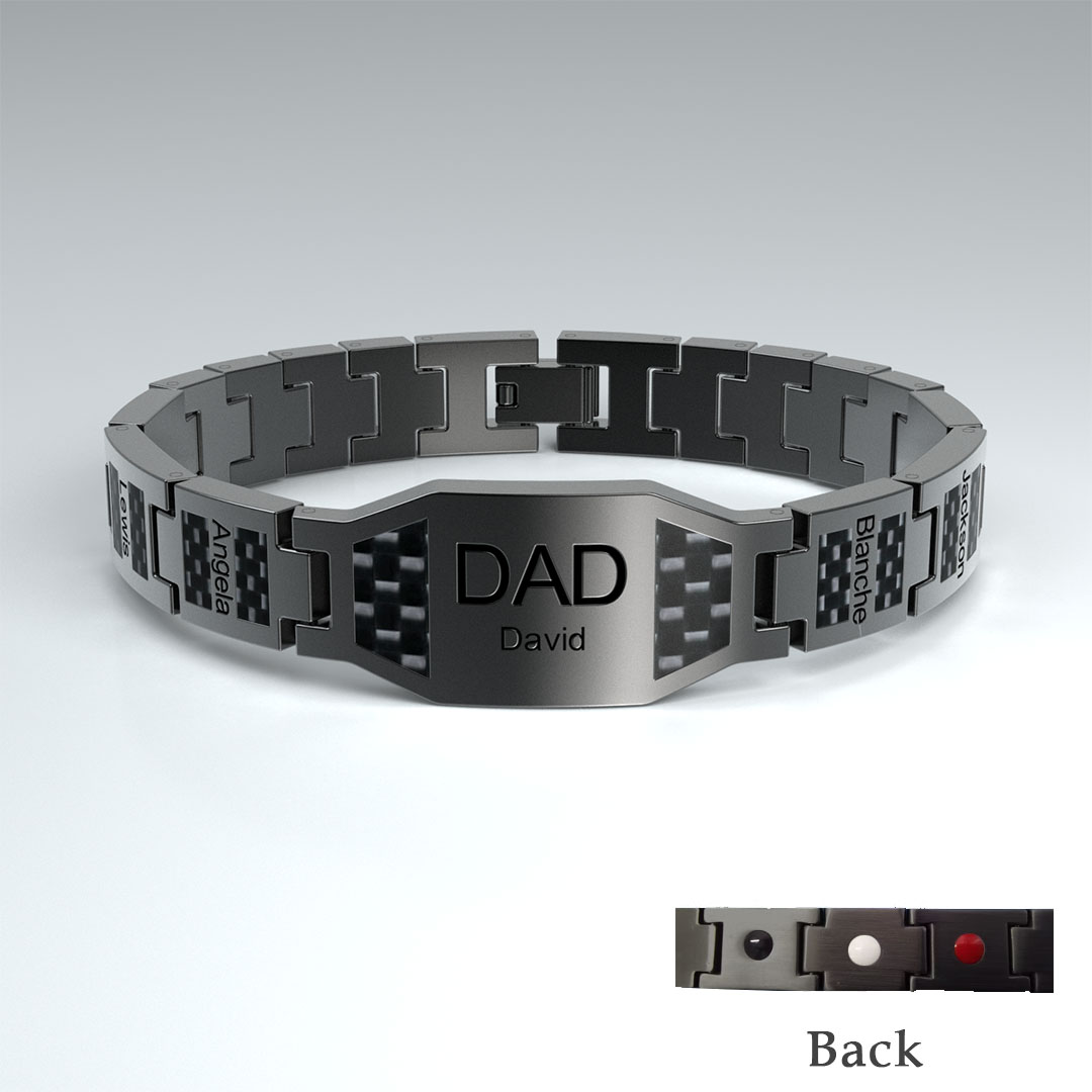 Father's Day Gift Men's Bracelet wtih Family Member's Name
