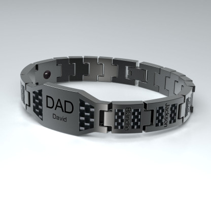 Father's Day Gift Men's Bracelet wtih Family Member's Name