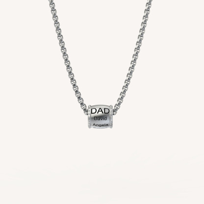 Personalized DAD necklace customized with 1-8 family members' names