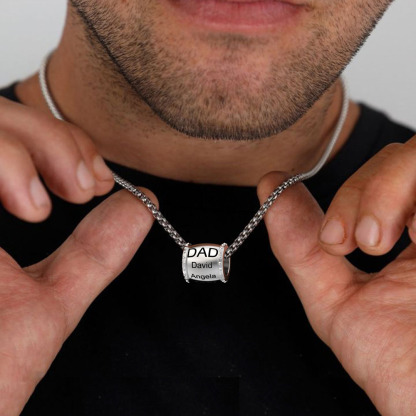 Personalized DAD necklace customized with 1-8 family members' names