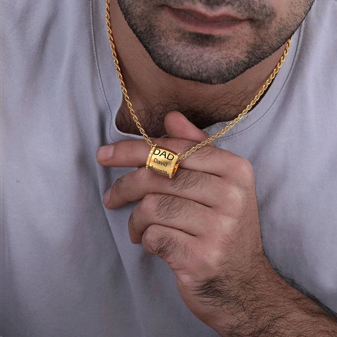 Personalized DAD necklace customized with 1-8 family members' names