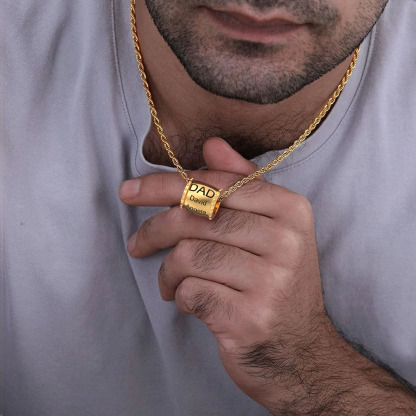 Personalized DAD necklace customized with 1-8 family members' names