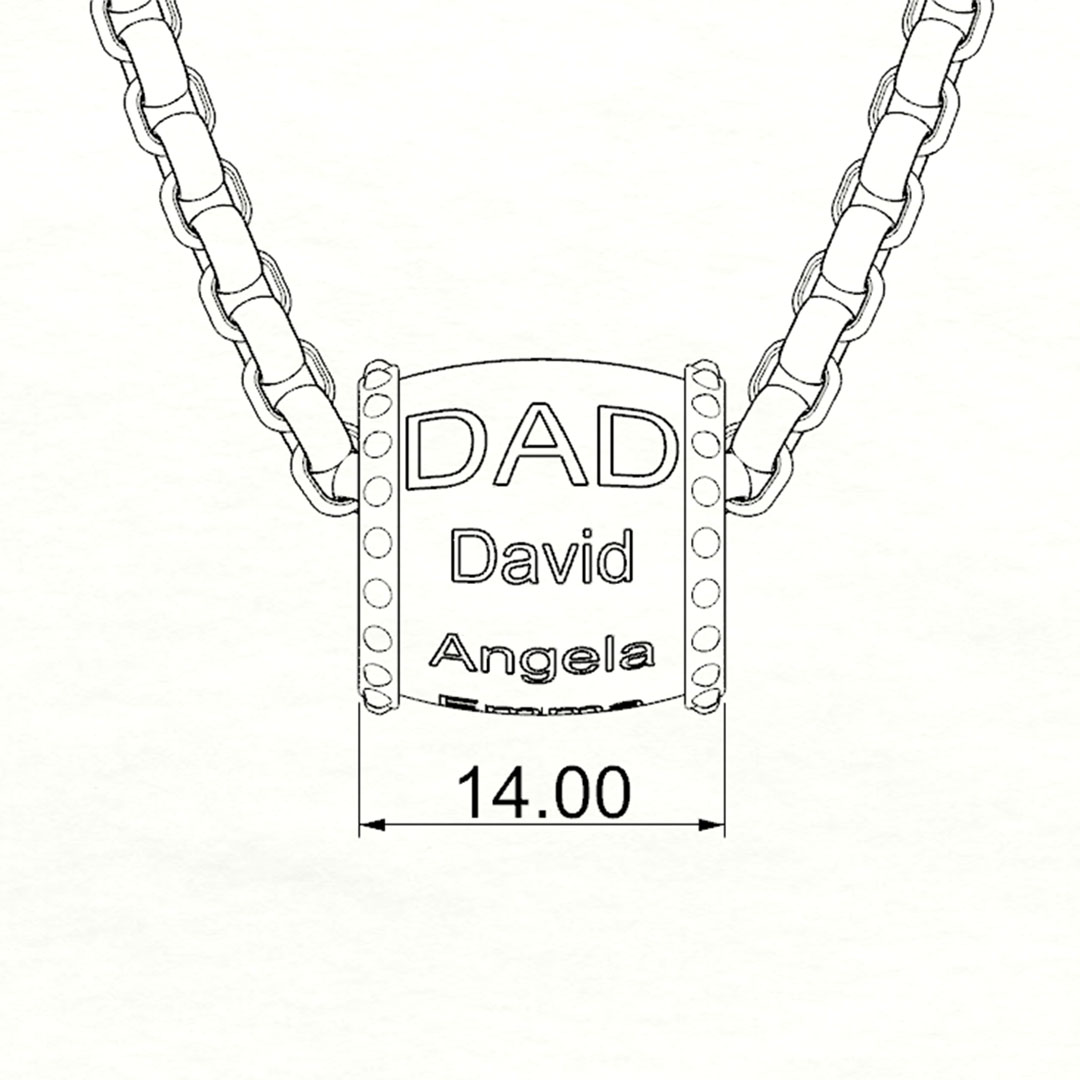 Personalized DAD necklace customized with 1-8 family members' names