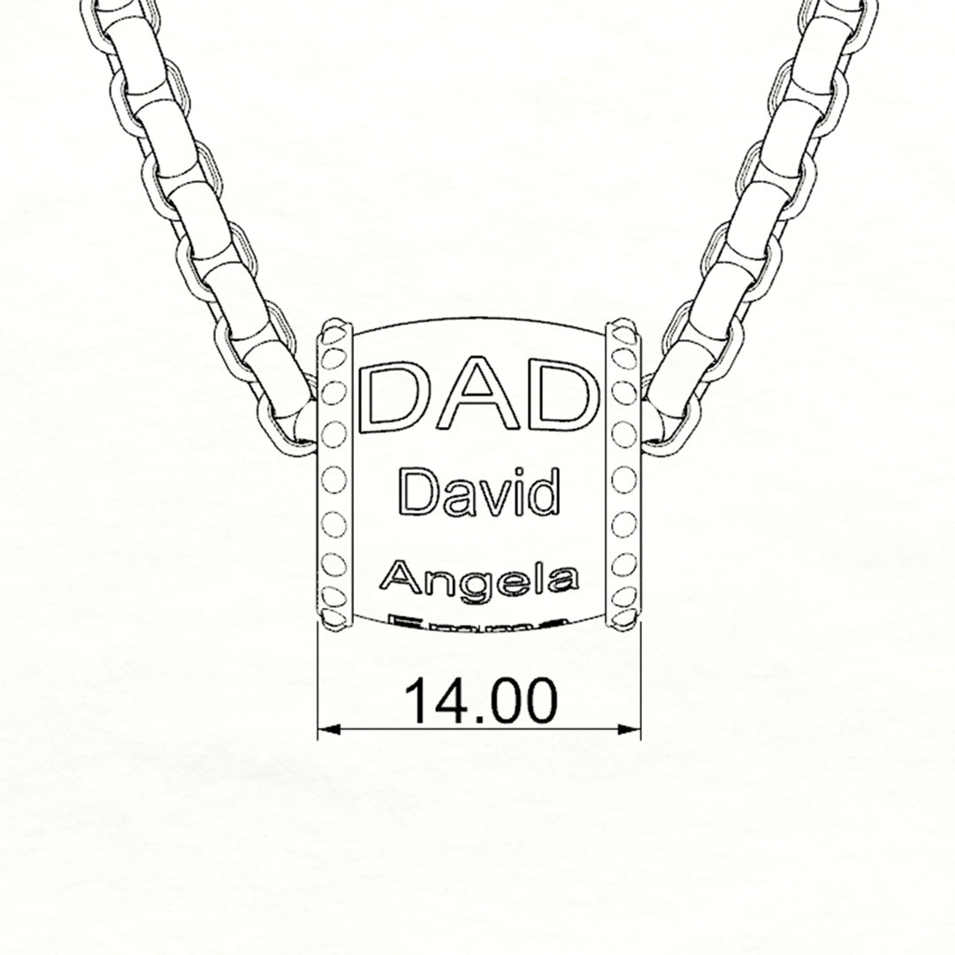 Personalized DAD necklace customized with 1-8 family members' names