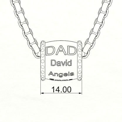 Personalized DAD necklace customized with 1-8 family members' names