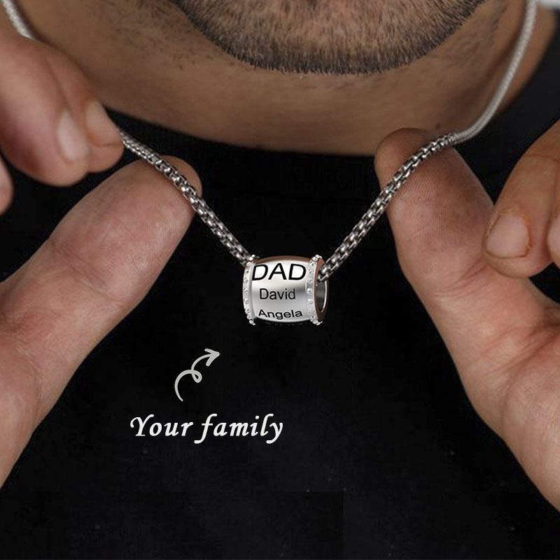Personalized DAD necklace customized with 1-8 family members' names