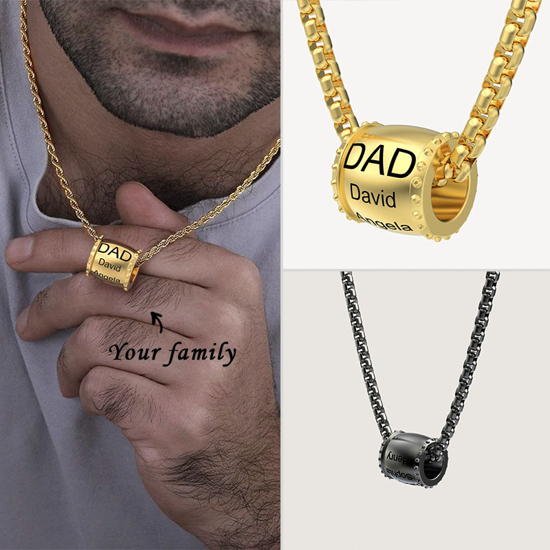 Personalized DAD necklace customized with 1-8 family members' names