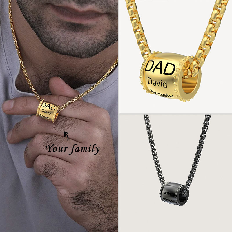 Personalized DAD necklace customized with 1-8 family members' names