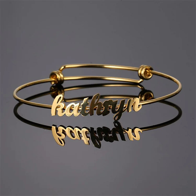 Custom Name Bangle Bracelets