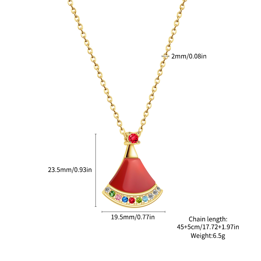 Santa Hat Custom Name Birthstone Necklace