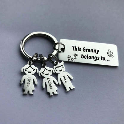 Customized Family Keychain With Kids and Pets