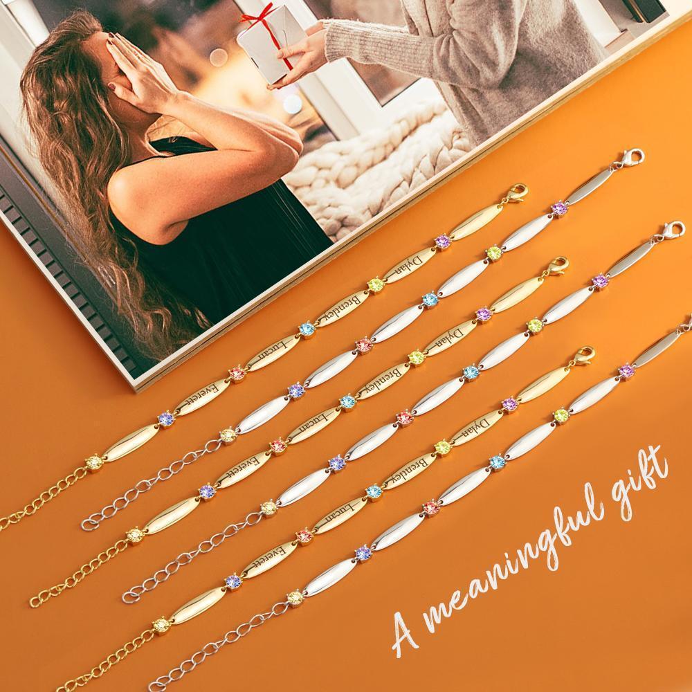 Family Names and Birthstones Bracelet