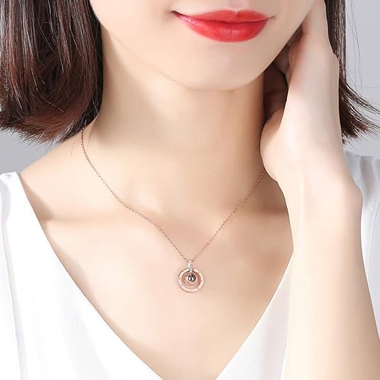 Christmas Gift I Love You Necklace 100 Languages for Mom