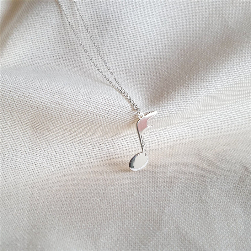 Personalized Couple Musical Note Necklace Set