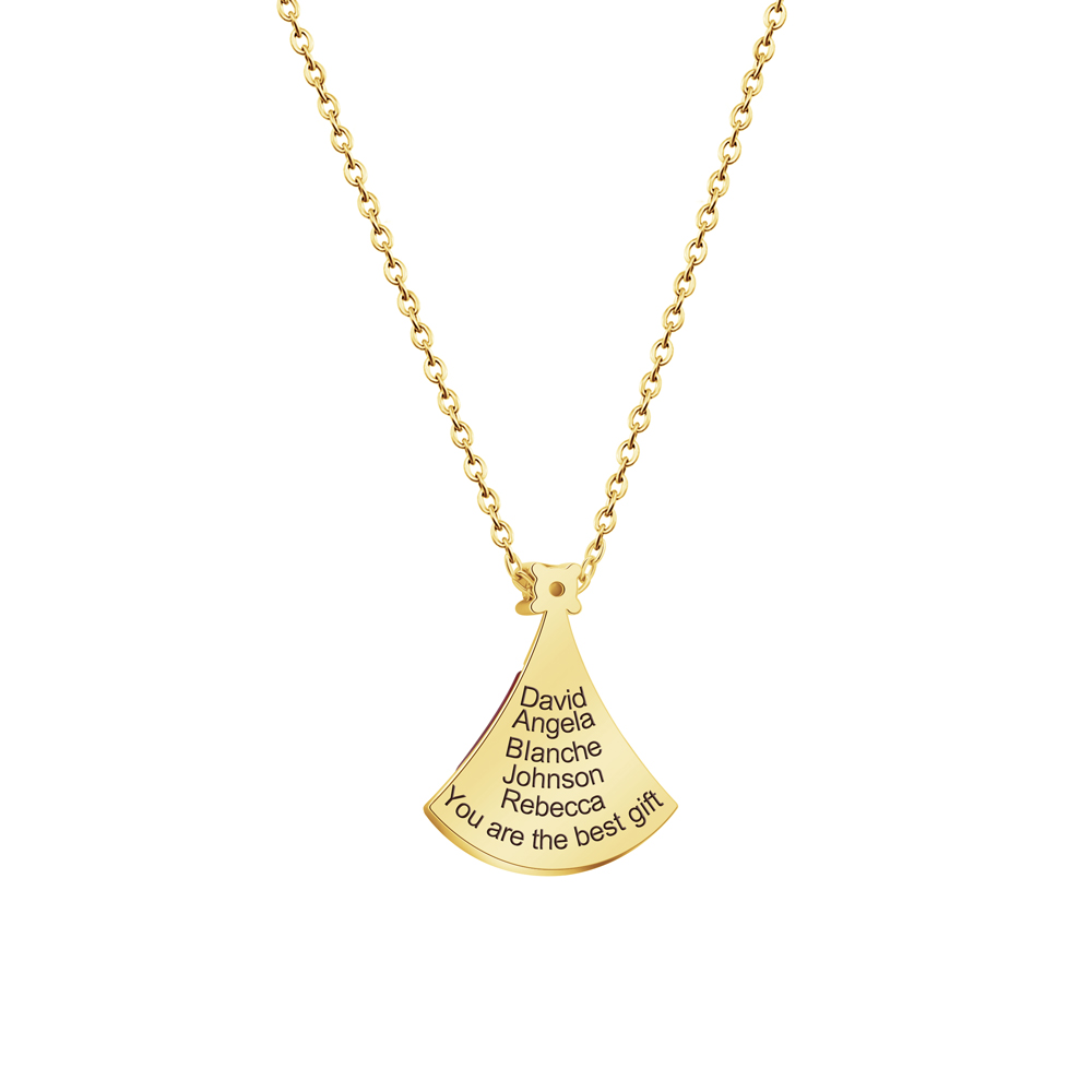 Santa Hat Custom Name Birthstone Necklace