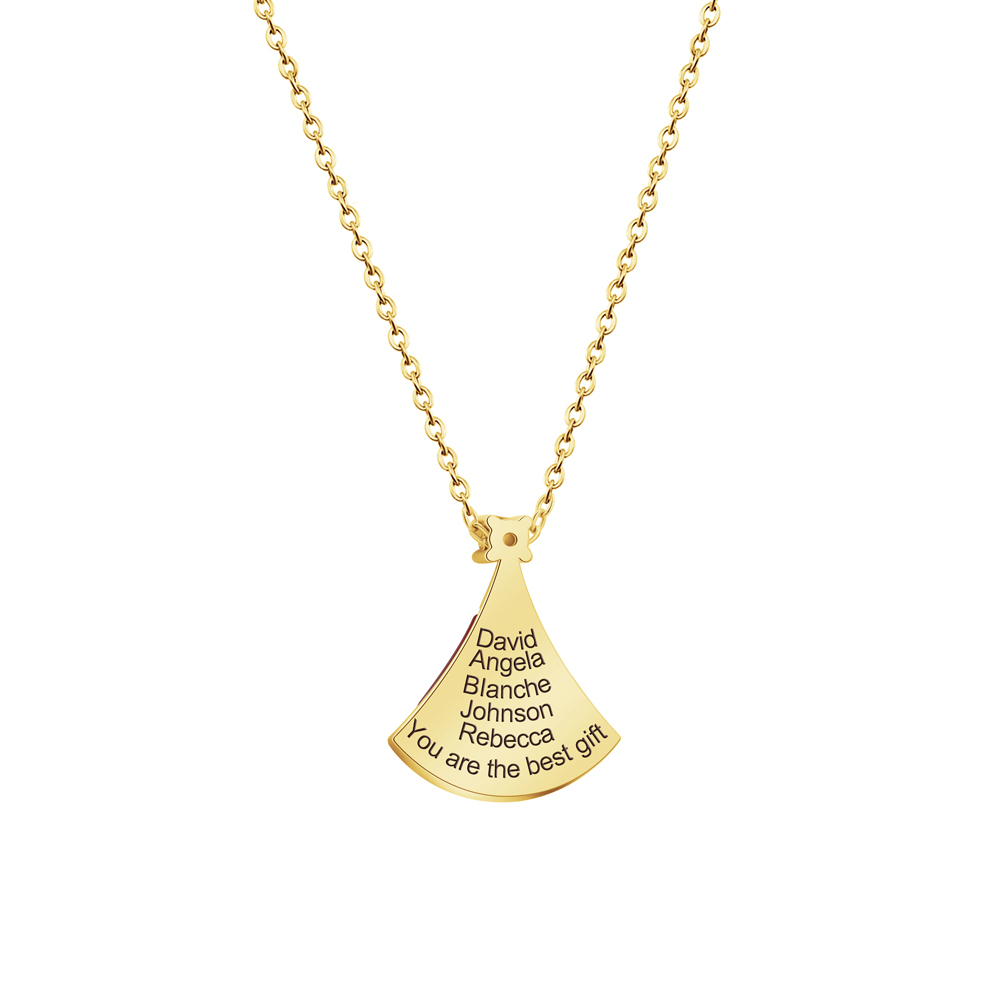 Santa Hat Custom Name Birthstone Necklace