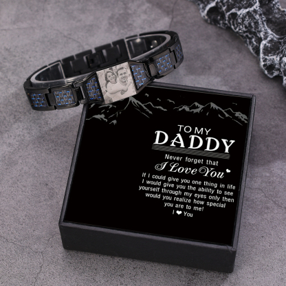 Custom Men Magnetic Bracelet Personalized Photo Bracelet for Him