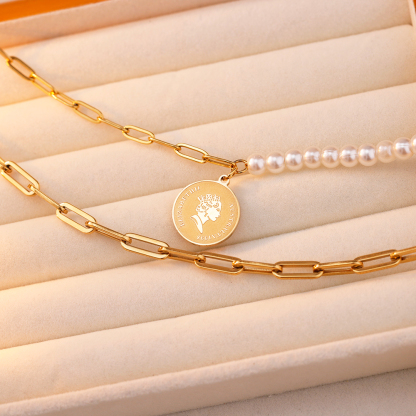 Fivepenny Pearl Double Strand Necklace