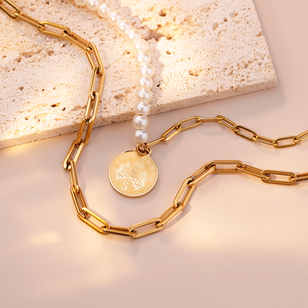 Fivepenny Pearl Double Strand Necklace