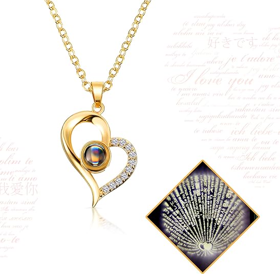 Christmas Gift I Love You Necklace 100 Languages for Mom